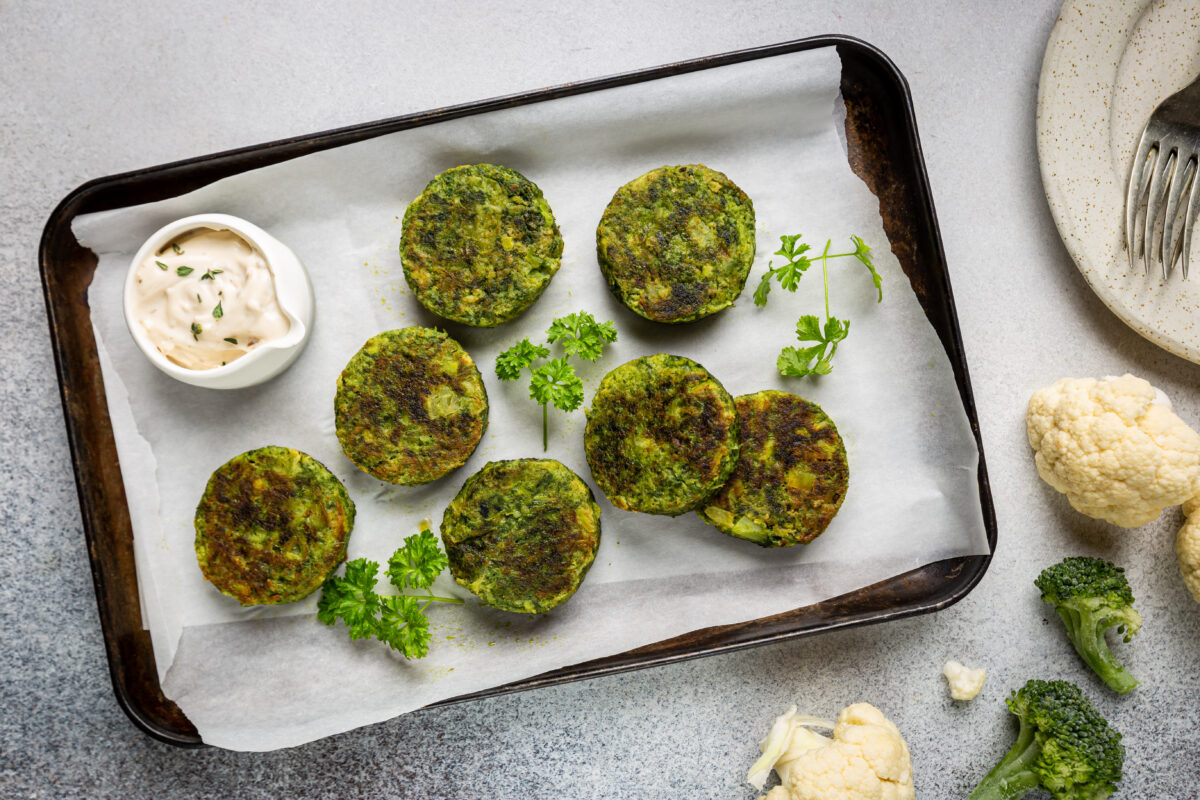 Broccoli and cauliflower fritters